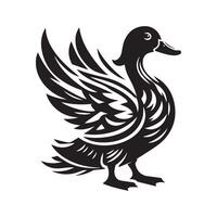 canard silhouette plat illustration. vecteur