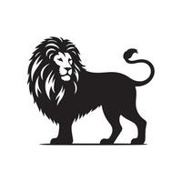 Lion silhouette plat illustration. vecteur