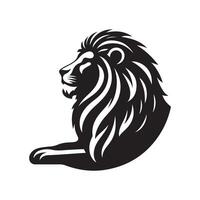 Lion silhouette plat illustration. vecteur