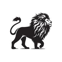 Lion silhouette plat illustration. vecteur