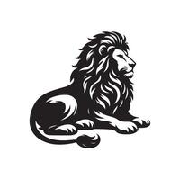 Lion silhouette plat illustration. vecteur