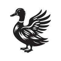 canard silhouette plat illustration. vecteur