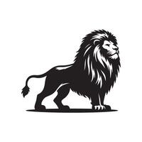 Lion silhouette plat illustration. vecteur