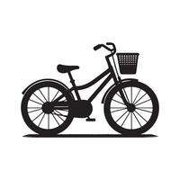 vélo silhouette plat illustration. vecteur