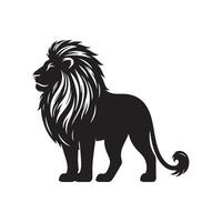 Lion silhouette plat illustration. vecteur