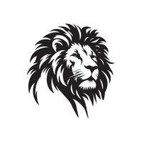 Lion silhouette plat illustration. vecteur