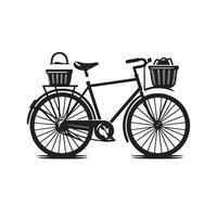 vélo silhouette plat illustration. vecteur