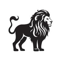 Lion silhouette plat illustration. vecteur