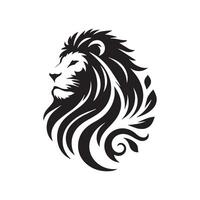 Lion silhouette plat illustration. vecteur