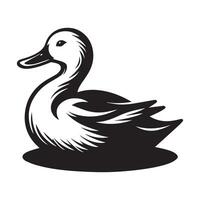 canard silhouette plat illustration. vecteur