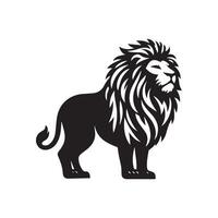 Lion silhouette plat illustration. vecteur