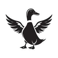 canard silhouette plat illustration. vecteur