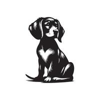 chien silhouette plat illustration. vecteur