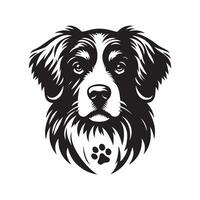 chien silhouette plat illustration. vecteur