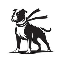 chien silhouette plat illustration. vecteur