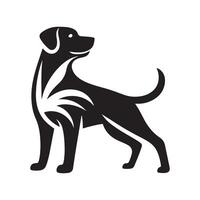 chien silhouette plat illustration. vecteur