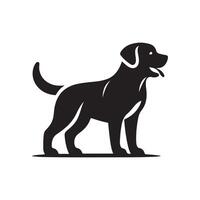 chien silhouette plat illustration. vecteur