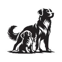 chien silhouette plat illustration. vecteur