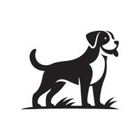 chien silhouette plat illustration. vecteur