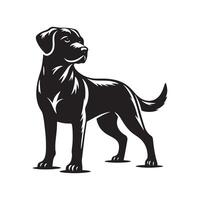 chien silhouette plat illustration. vecteur