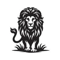 Lion silhouette plat illustration. vecteur