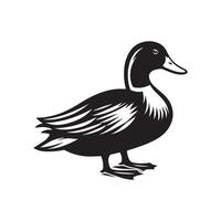 canard silhouette plat illustration. vecteur