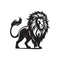 Lion silhouette plat illustration. vecteur