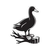 canard silhouette plat illustration. vecteur