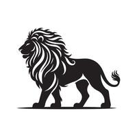 Lion silhouette plat illustration. vecteur