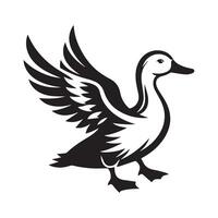 canard silhouette plat illustration. vecteur