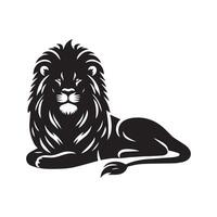 Lion silhouette plat illustration. vecteur