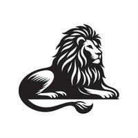 Lion silhouette plat illustration. vecteur