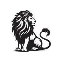 Lion silhouette plat illustration. vecteur