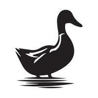 canard silhouette plat illustration. vecteur