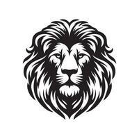 Lion silhouette plat illustration. vecteur