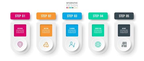 concept d'entreprise de modèle infographique avec étape. vecteur