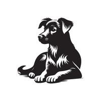 chien silhouette plat illustration. vecteur