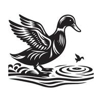 canard silhouette plat illustration. vecteur