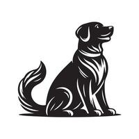 chien silhouette plat illustration. vecteur