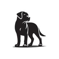 chien silhouette plat illustration. vecteur