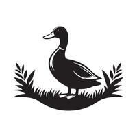 canard silhouette plat illustration. vecteur