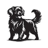 chien silhouette plat illustration. vecteur
