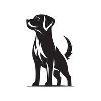 chien silhouette plat illustration. vecteur