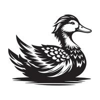 canard silhouette plat illustration. vecteur