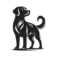 chien silhouette plat illustration. vecteur