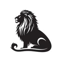 Lion silhouette plat illustration. vecteur