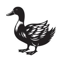 canard silhouette plat illustration. vecteur