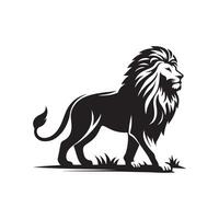 Lion silhouette plat illustration. vecteur