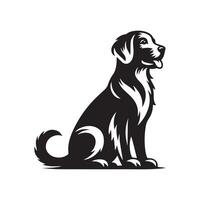 chien silhouette plat illustration. vecteur