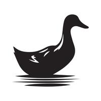 canard silhouette plat illustration. vecteur